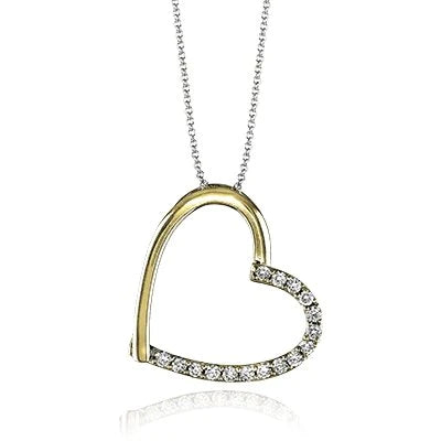 diamond accent two tone heart pendant necklace