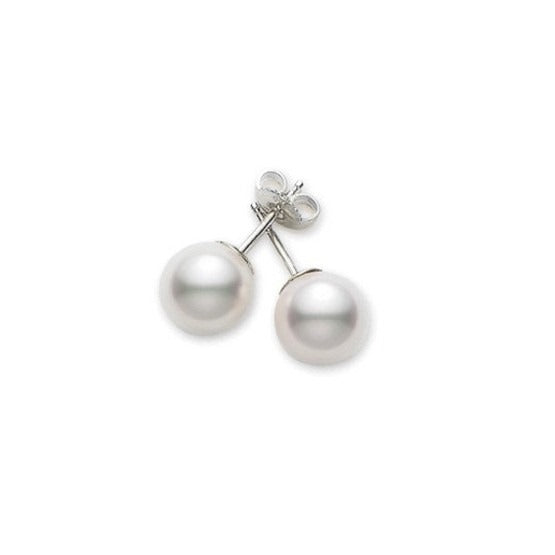 4 mm 14K White Gold Fresh Water Pearl Stud Earrings with Post Backs