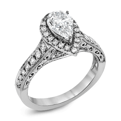 The Halo Pear Center Engagement Ring EFR1383