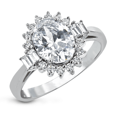 Oval Center Halo  Engagement Ring EFR2038