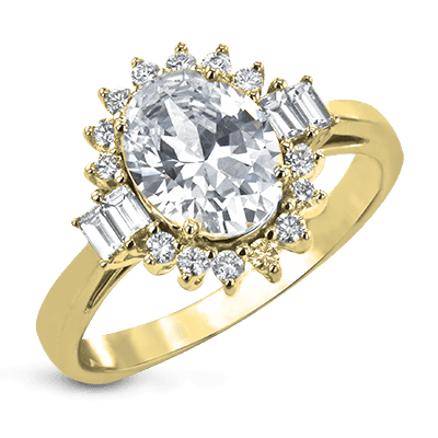 Oval Center Halo  Engagement Ring EFR2038