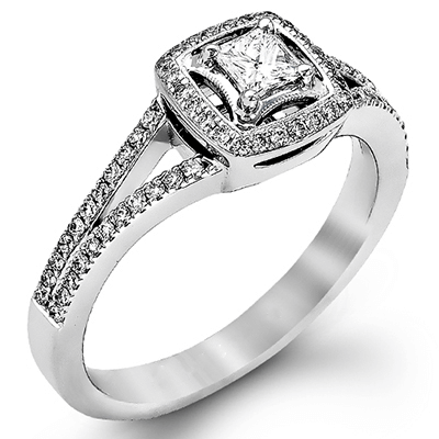 Halo Princess Engagement Ring EFR352