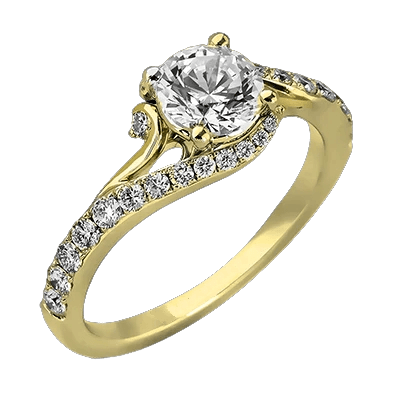 Twisted unique engagement ring EFR874